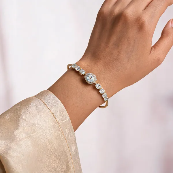 White_Alloy_Crystal_Open_Cuff_Bracelet_For_Women