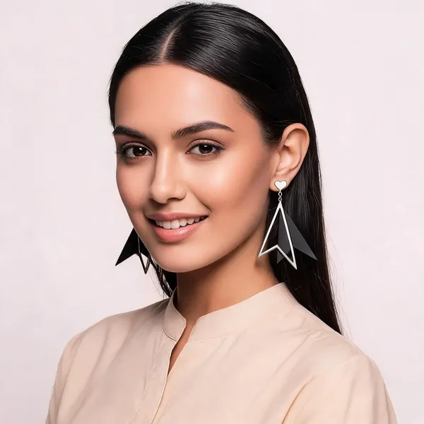 Silver_And_Black_Alloy_Geometric_Prism_Drop_Earrings_For_Women