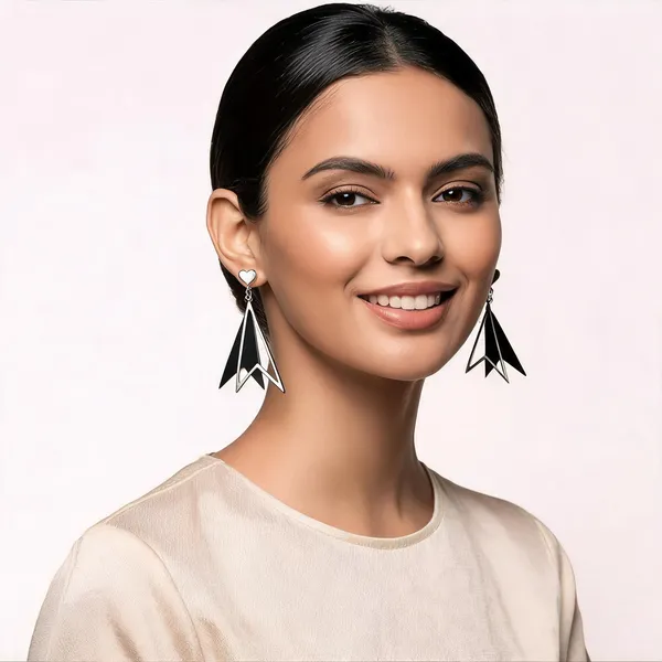 Silver_And_Black_Alloy_Geometric_Prism_Drop_Earrings_For_Women
