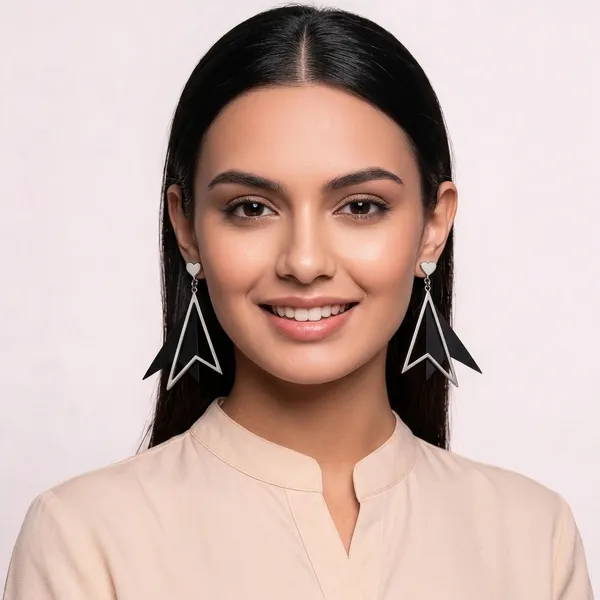 Silver_And_Black_Alloy_Geometric_Prism_Drop_Earrings_For_Women