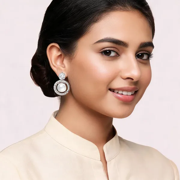 Silver_Alloy_Pearl_Halo_Drop_Earrings_For_Women