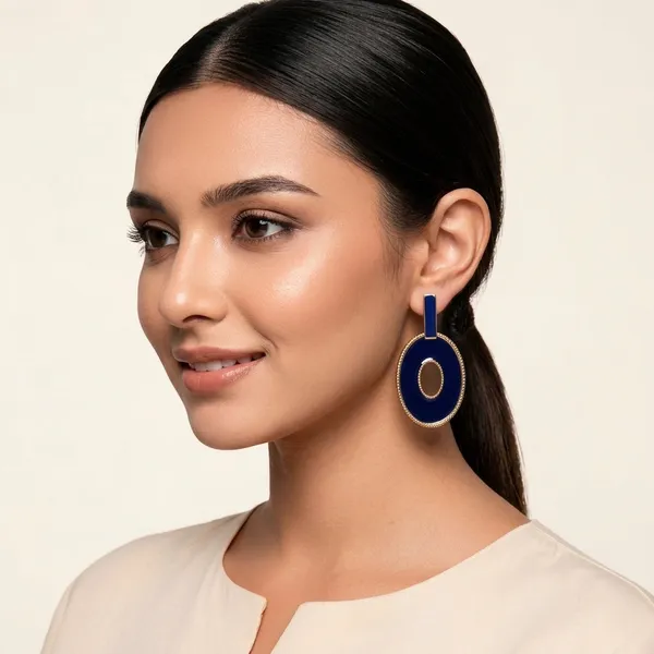Gold_Alloy_Navy_Oval_Drop_Earrings_For_Women