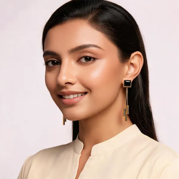 Gold_Alloy_Black_Square_Cascading_Drop_Earrings_For_Women