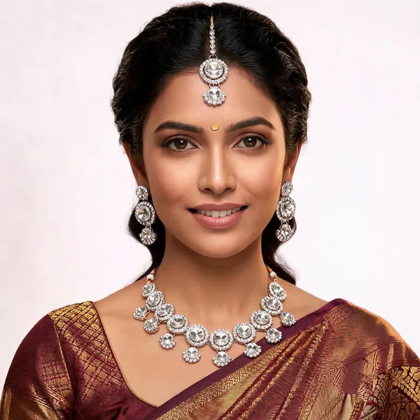 Silver_Alloy_Necklace_Set_For_Women