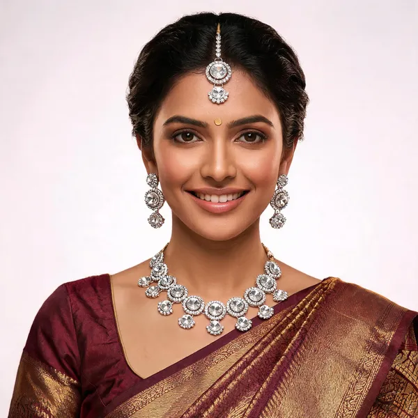 Silver_Alloy_Necklace_Set_For_Women