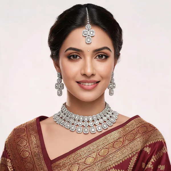 White_Alloy_Necklace_Set_For_Women