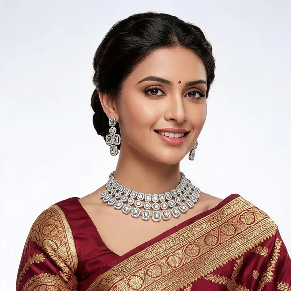 White_Alloy_Necklace_Set_For_Women