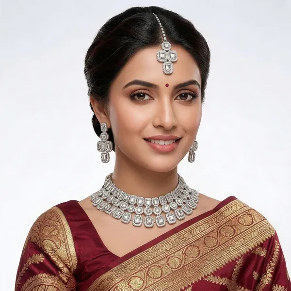 White_Alloy_Necklace_Set_For_Women