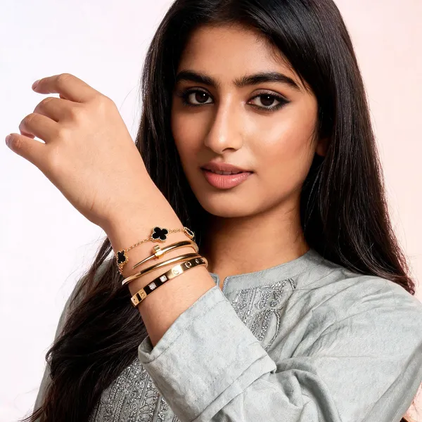 Gold_And_Black_Alloy_3-Piece_Bracelet_Stack_Set_For_Women