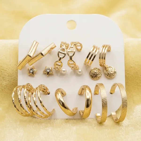 Gold_Alloy_Multi-Design_Earring_9-Pair_Combo_Set_For_Women