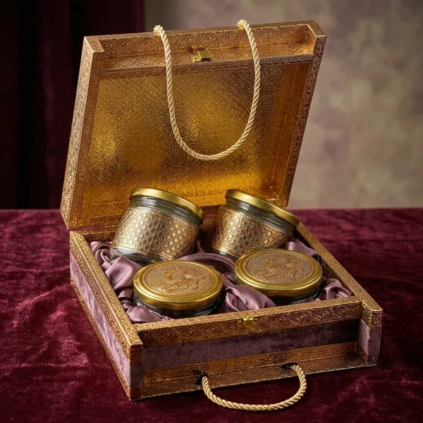 Gold_Tone_Embossed_Four_Jar_Gift_Set