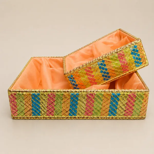 Fabric_Decorative_Multicolour_Diamond_Pattern_Rectangular_Tray