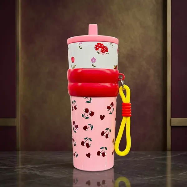 Printed_Kids_Water_Bottle_With_Carry_Strap