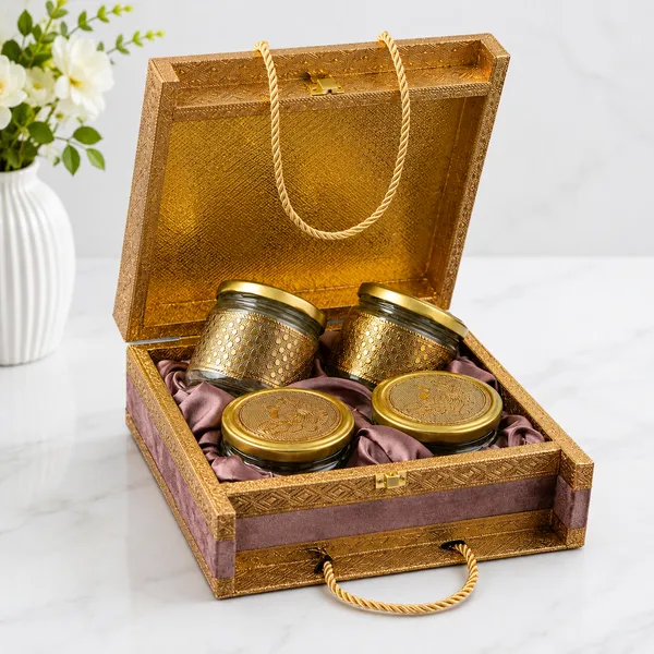 Gold_Tone_Embossed_Four_Jar_Gift_Set