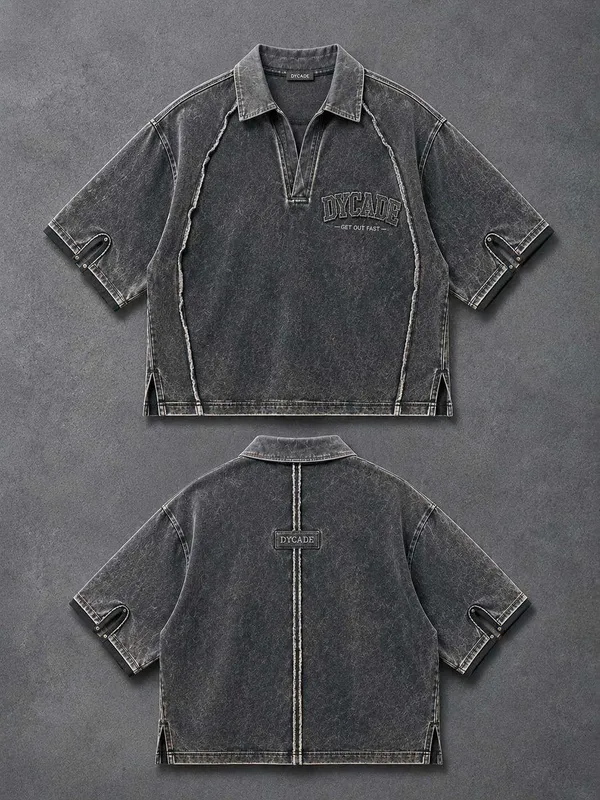 Charcoal_Denim_Relaxed_Fit_Half-Zip_Shirt_For_Men