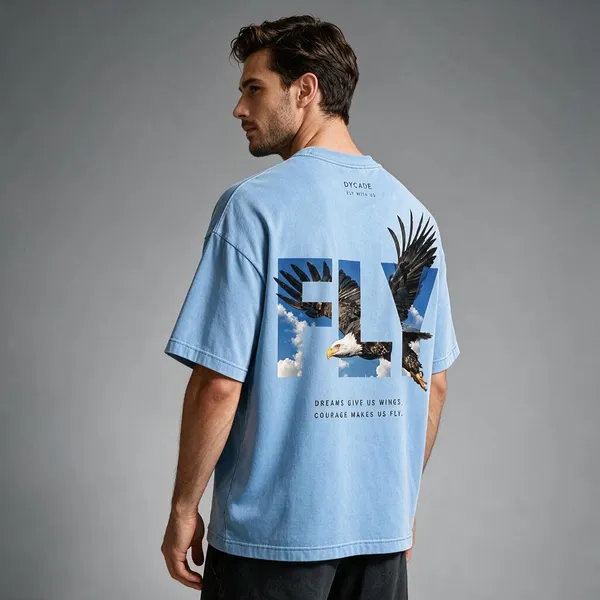 Blue_Terry_Cotton_Relaxed_Fit_T-Shirt_For_Unisex