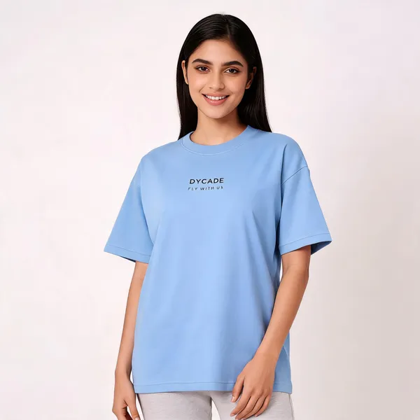 Blue_Terry_Cotton_Relaxed_Fit_T-Shirt_For_Unisex