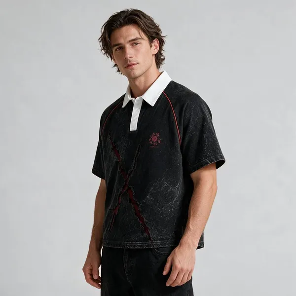 Black_Acid_Washed_Terry_Cotton_Relaxed_Fit_T-Shirt_For_Unisex