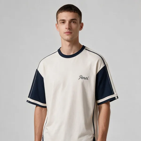 Off_White_Terry_Colorblock_Crew_Neck_T-Shirt_For_Unisex