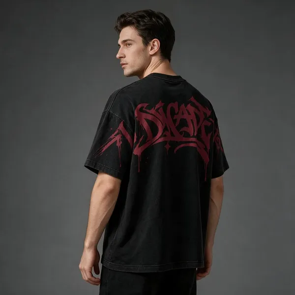 Black_Terry_Cotton_Graphic_Print_T-Shirt_For_Unisex