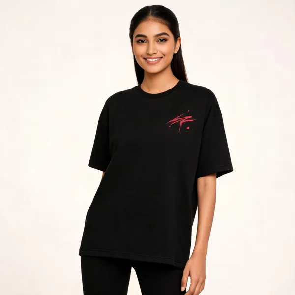 Black_Terry_Cotton_Graphic_Print_T-Shirt_For_Unisex
