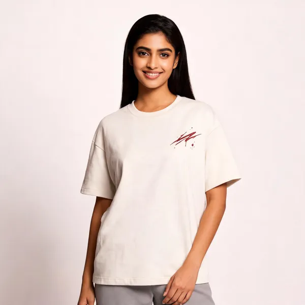 White_Terry_Cotton_Relaxed_Fit_Printed_T-Shirt_For_Unisex