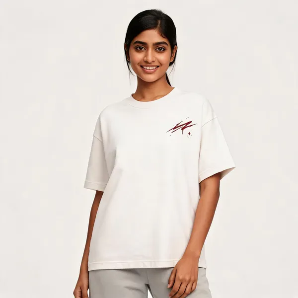 White_Terry_Cotton_Relaxed_Fit_Printed_T-Shirt_For_Unisex
