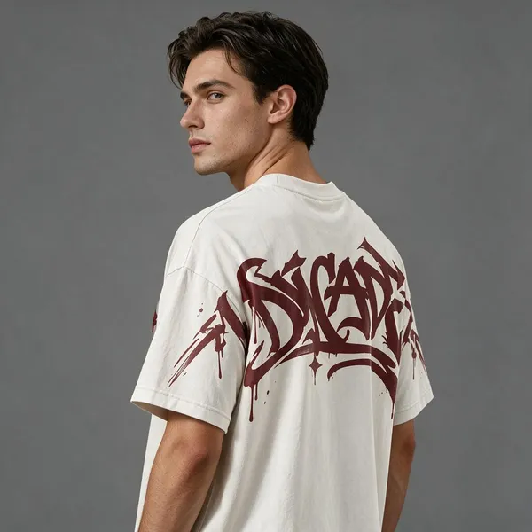 White_Terry_Cotton_Relaxed_Fit_Printed_T-Shirt_For_Unisex