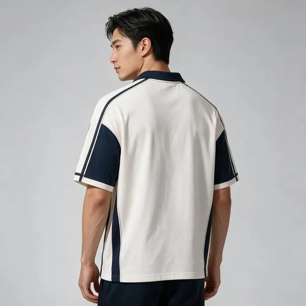 White_Terry_Cotton_Graphic_Polo_T-Shirt_For_Unisex