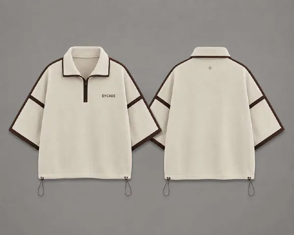 Cream_Quarter_Zip_Polo_T_Shirt_for_Men