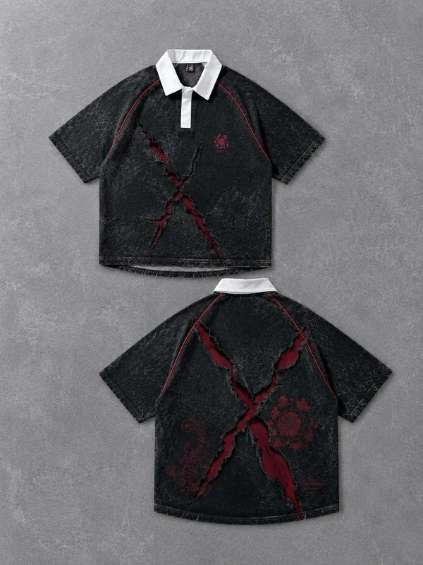 Black_Denim_Relaxed_Fit_Polo_T-Shirt_for_Men