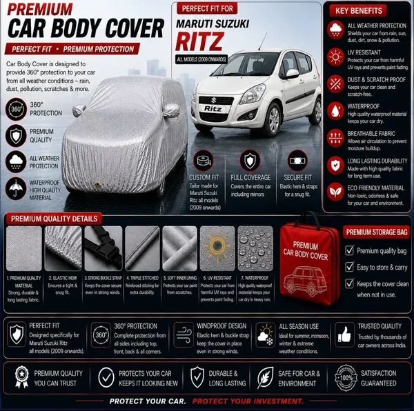 Silver_Waterproof_Car_Body_Cover_For_Maruti_Suzuki_Ritz