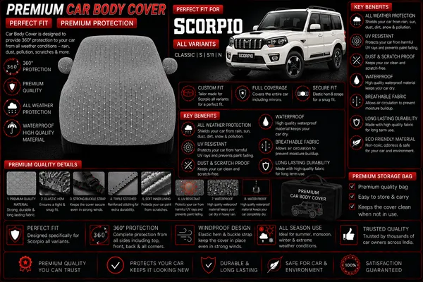 Silver_Waterproof_Custom_Fit_Car_Body_Cover_for_Scorpio