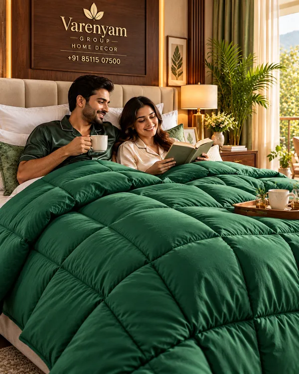 Microfibre_Green_Comforter_Double_Bed