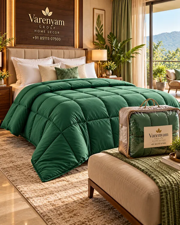 Microfibre_Green_Comforter_Double_Bed