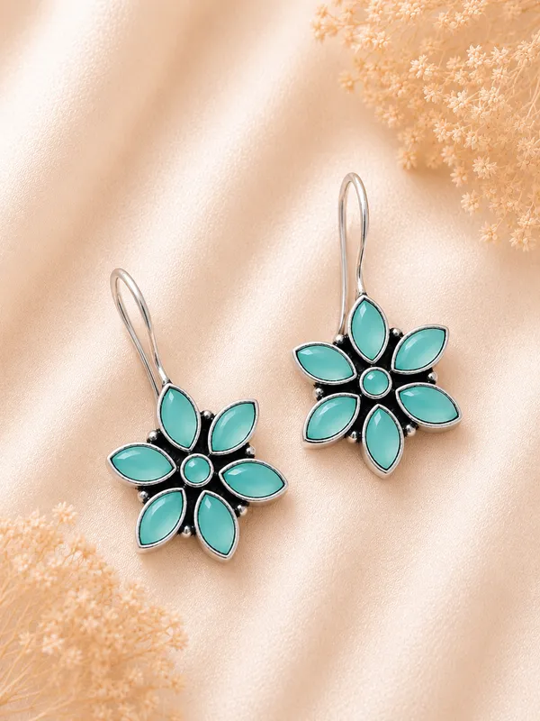 Madhumalti_Flower-_Mint_German_Silver_Earring_For_Women