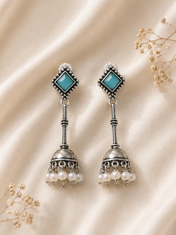 Bella_Light_Blue_German_Silver_jhumka_For_Women