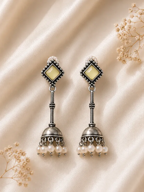 Bella_Yellow_German_Silver_Jhumka_For_Women