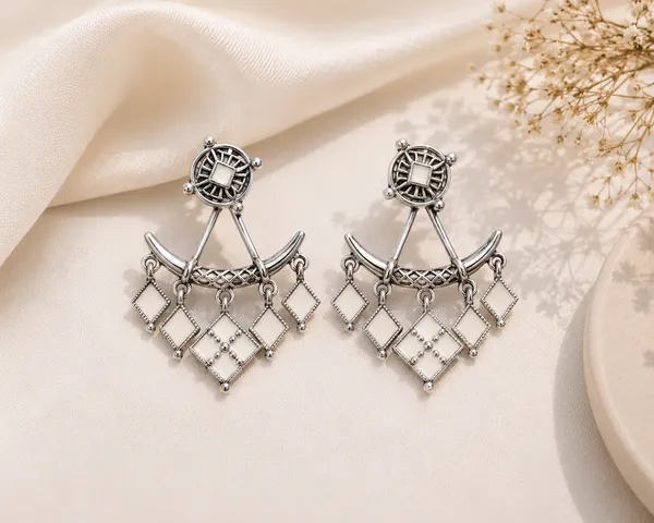 Voila_White_-_German_silver_Earrings_For_Women