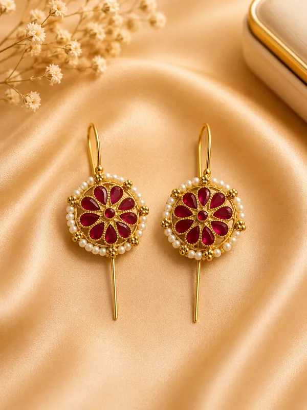 Red_Stone_petals_Bugadi_For_Women