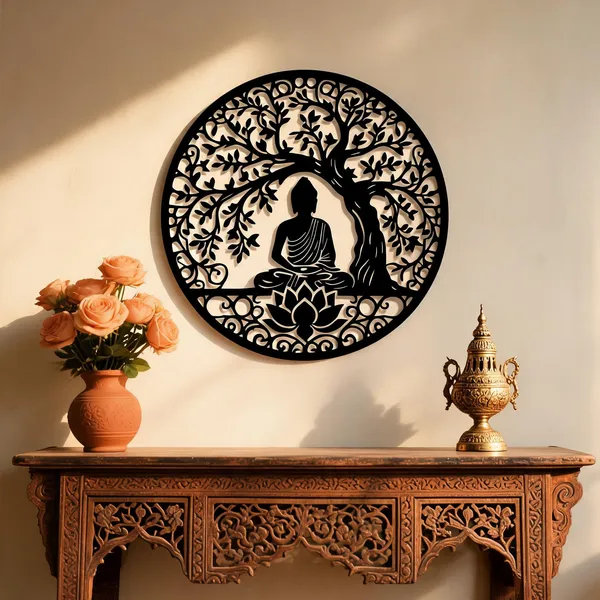 Steel_Spiritual_Buddha_Tree_Of_Life_Metal_Wall_Art