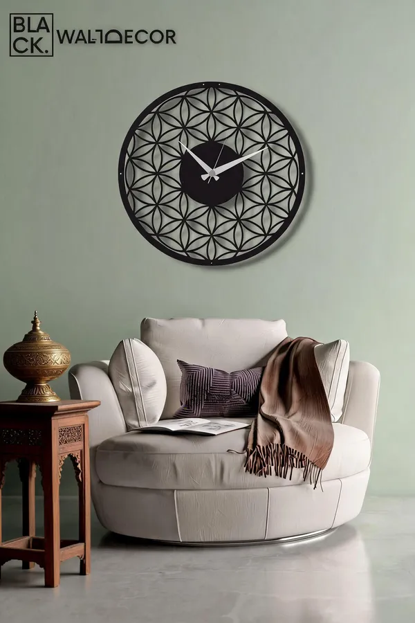 Steel_Flower_Of_Life_Wall_Clock
