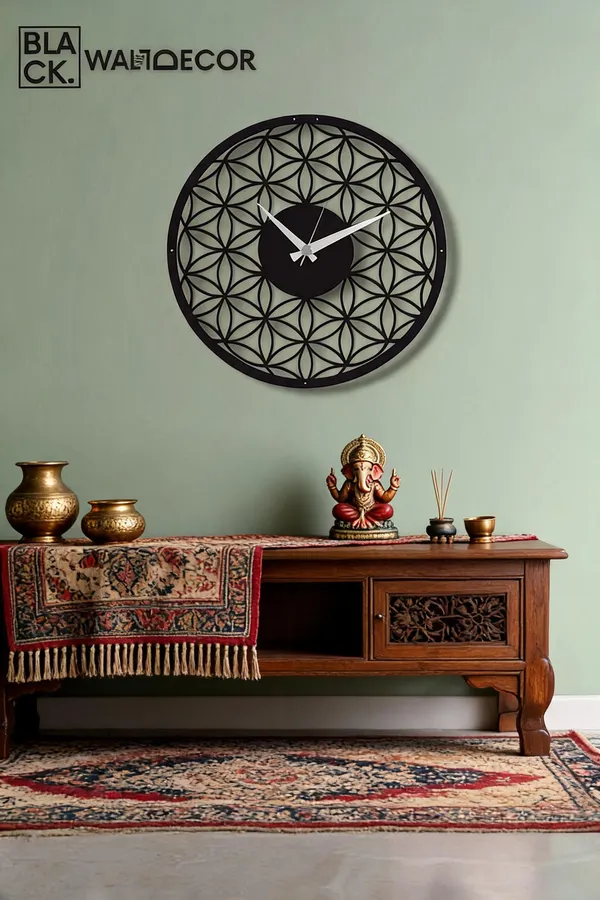 Steel_Flower_Of_Life_Wall_Clock