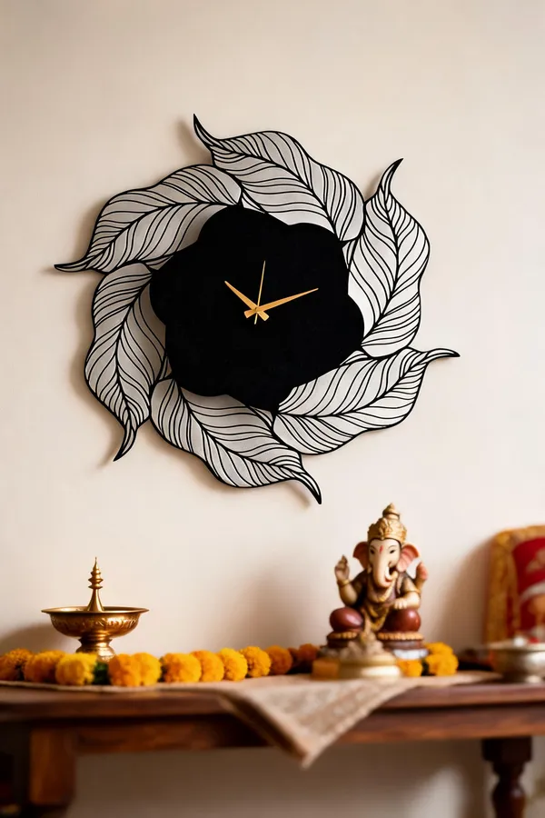 Steel_Leaf_Pattern_Wall_Clock