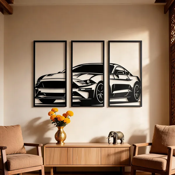 Steel_Sports_Car_Silhouette_Wall_Art_Set_Of_3