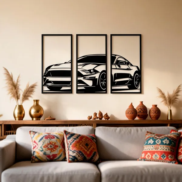 Steel_Sports_Car_Silhouette_Wall_Art_Set_Of_3