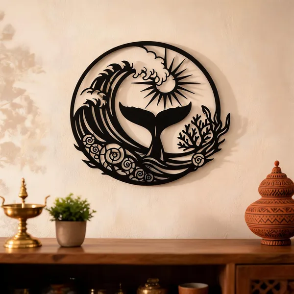 Steel_Coastal_Ocean_Wave_Whale_Tail_Metal_Wall_Art