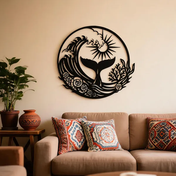 Steel_Coastal_Ocean_Wave_Whale_Tail_Metal_Wall_Art
