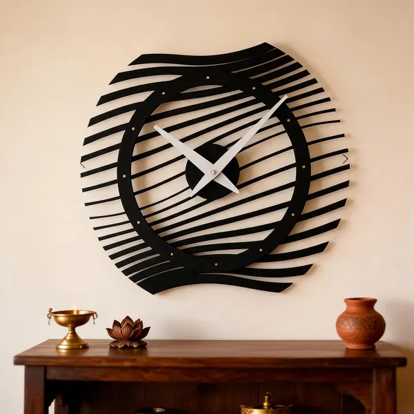 Steel_Contemporary_Wave_Design_Wall_Clock