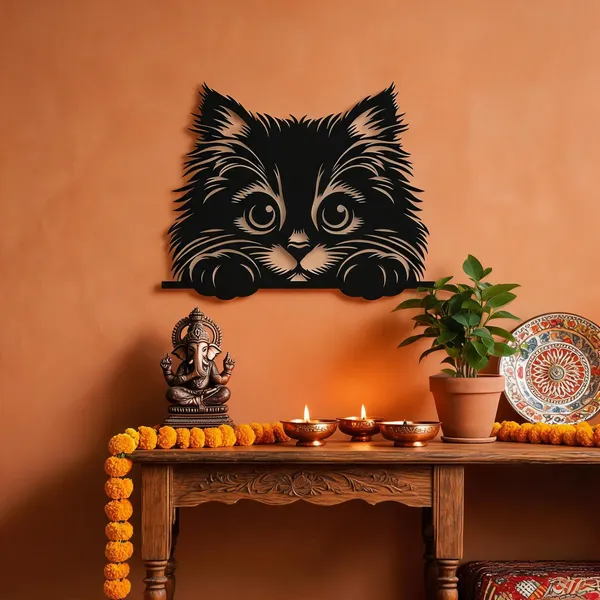 Steel_Peeking_Kitten_Metal_Wall_Art